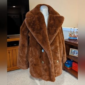 Ally Faux Fur Double Breasted Jacket